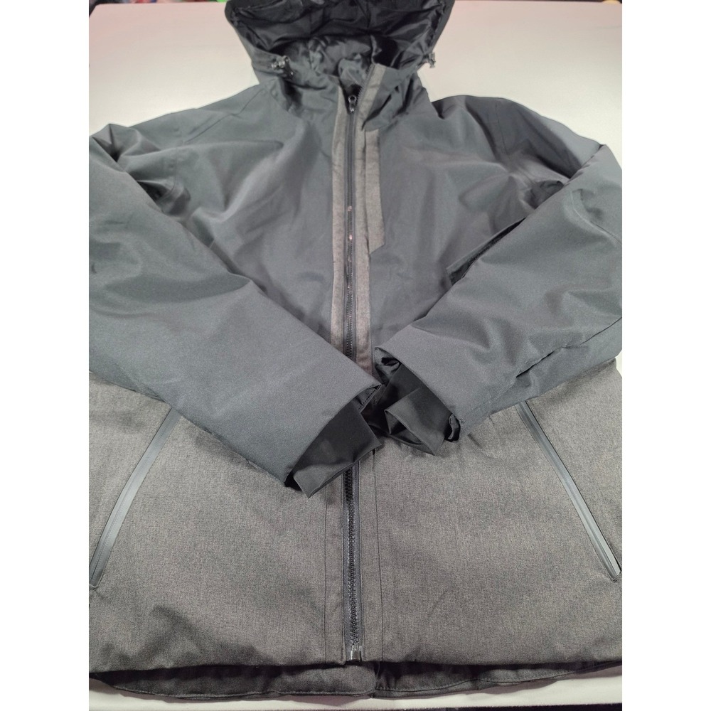 Alpine Swiss Mens Hooded Ski Jacket Black Gray Insulated Snow Coat XL 141441